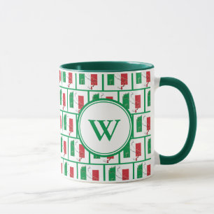 ITALY FLAG   Green Monogram Tasse
