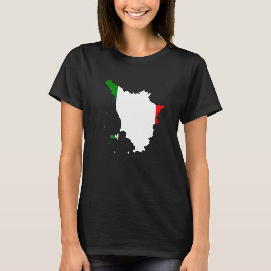 Italy flag in Tuscany outline Tuscany T-Shirt (Vorderseite)