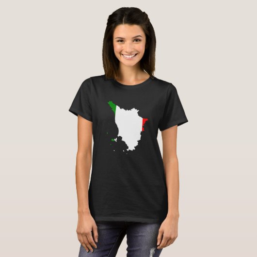 Italy flag in Tuscany outline Tuscany T-Shirt (Vorne ganz)