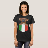 Italy Flag Rhodesian Ridgeback Dog In Pocket T-Shirt (Vorne ganz)