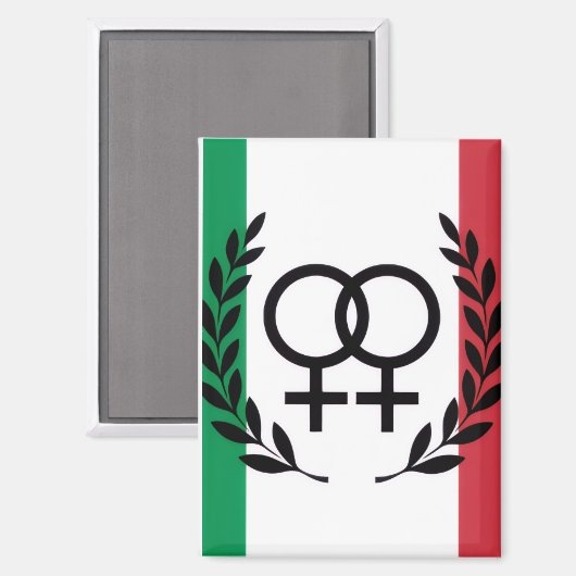 italy flag sapphic pride symbol rectangle magnet (Vorderseite/Rückseite)