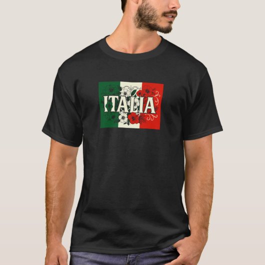 Italy Flowers Italian Flag Pride T-Shirt (Vorderseite)