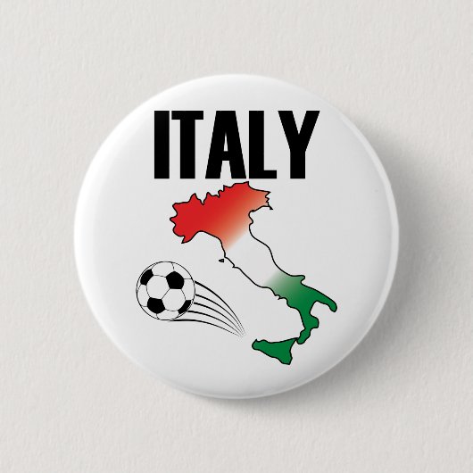 Italy Football Fan Map Boot Soccer Ball Button (Vorderseite)