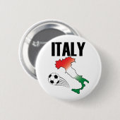 Italy Football Fan Map Boot Soccer Ball Button (Vorne & Hinten)