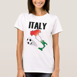 Italy Football Fan Map Boot Soccer Ball T-Shirt