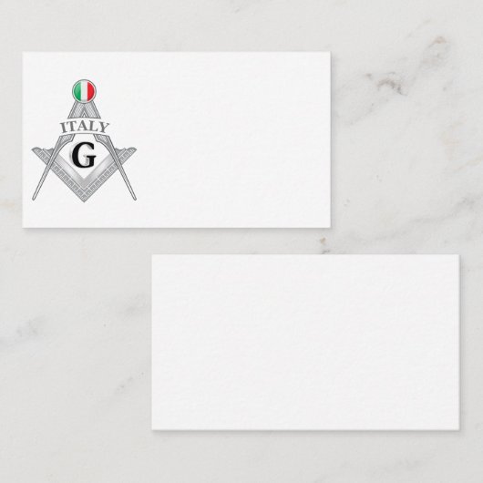 Italy freemasonry sign visitenkarte (Vorne/Hinten)