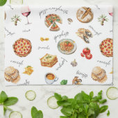 Italy Fun Food Chef Colorful Geschirrtuch (Gefaltet)