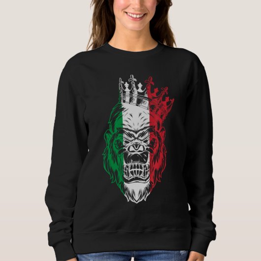 Italy Gorilla Italian Flag Gorilla Sweatshirt (Vorderseite)