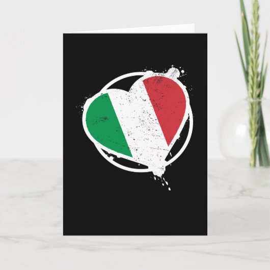 Italy Heart Italian Italia Karte (Vorderseite)