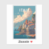 Italy Illustration Travel Art Vintage Aufkleber (Blatt)