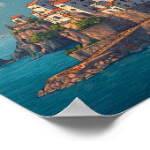 Italy Illustration Travel Art Vintage Poster (Ecke)