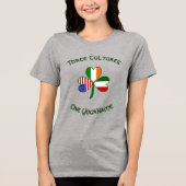 Italy Ireland USA Shamrock Flag Personalized Name Tri-Blend Shirt (Vorderseite)