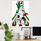 Italy italia, calico football soccer posters poster (Heimbüro)