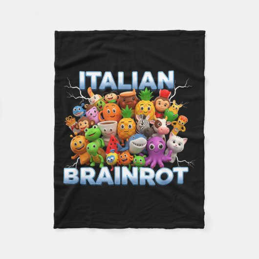 Italy Italian Brainrot Funny Meme Characters Trend Fleecedecke (Vorderseite)