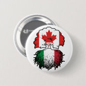 Italy Italian Canadian Canada Tree Roots Flag Button (Vorne & Hinten)