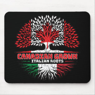 Italy Italian Canadian Canada Tree Roots Flag Mousepad
