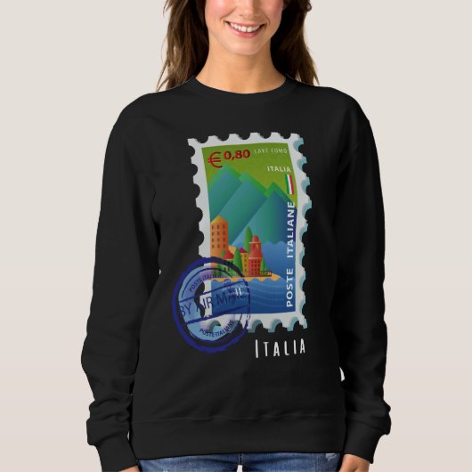 Italy Lake Como Stamp Italophile Souvenir Sweatshirt (Vorderseite)