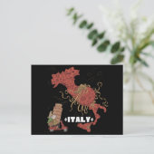 Italy Map Flying Spaghetti Monster Pastafarian Postkarte (Stehend Vorderseite)