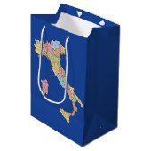 Italy Map Gift Bag – Colorful Regional Design Mittlere Geschenktüte (Vorderseite Schrägansicht)