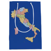 Italy Map Gift Bag – Colorful Regional Design Mittlere Geschenktüte (Vorderseite)