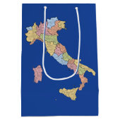 Italy Map Gift Bag – Colorful Regional Design Mittlere Geschenktüte (Rückseite)