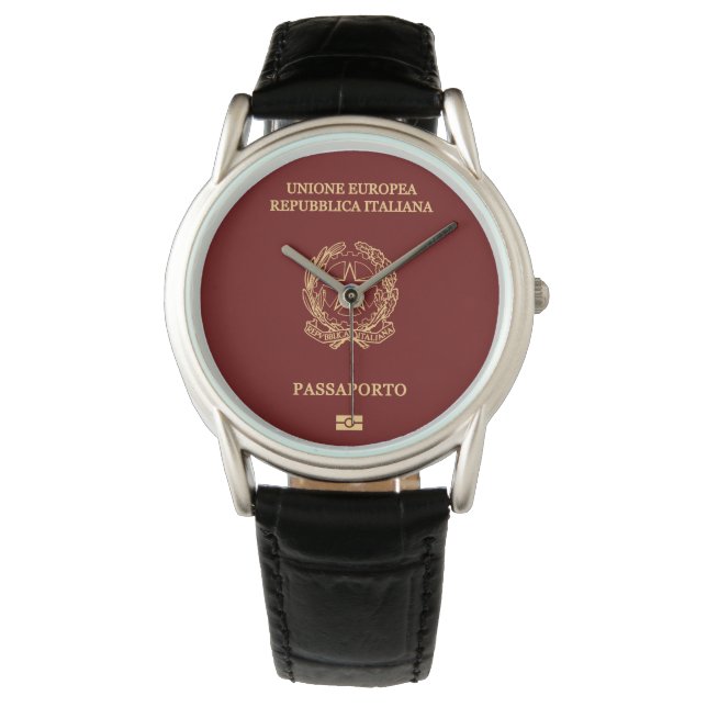 Italy passport wristwatch armbanduhr (Vorderseite)