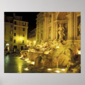 Italy, Rome. Trevi Fountain at night. Poster (Vorne)