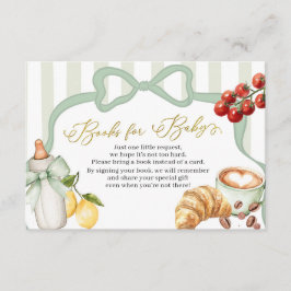 Italy Sage Green Coquette Stripes Books for Baby Begleitkarte