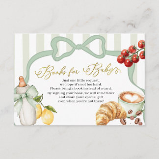 Italy Sage Green Coquette Stripes Books for Baby Begleitkarte