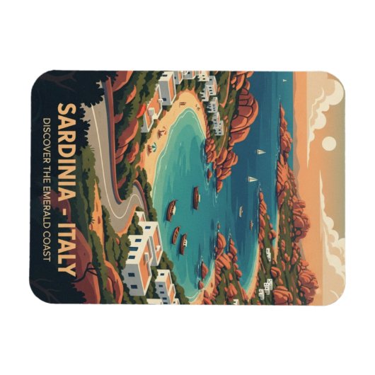 Italy Sardinia Postcard Magnet (Horizontal)