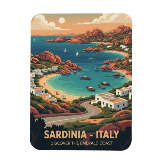 Italy Sardinia Postcard Magnet (Vertikal)