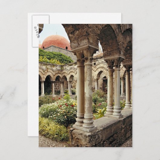 Italy, Sicily, Palermo. The cloisters survive as Postkarte (Vorne/Hinten)