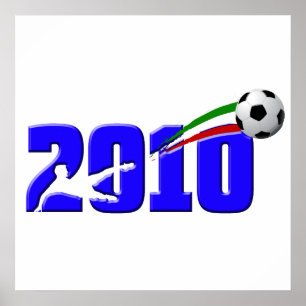 Italy soccer Azzurri 2010 Logo Poster