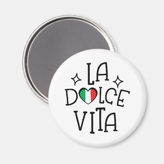 Italy Souvenir La Dolce Vita Heart Flag Magnet (Vorderseite/Rückseite)