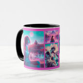 Italy | Vaporwave Retrowave, Custom photo collage Tasse (Vorderseite Links)