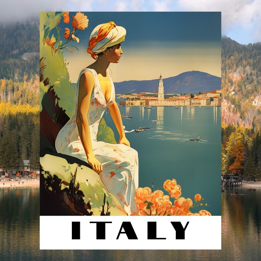 Italy Vintage Travel Romantic Mediterranean Postkarte