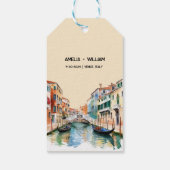 Italy Watercolor Romantic Destination Wedding Geschenkanhänger (Rückseite)