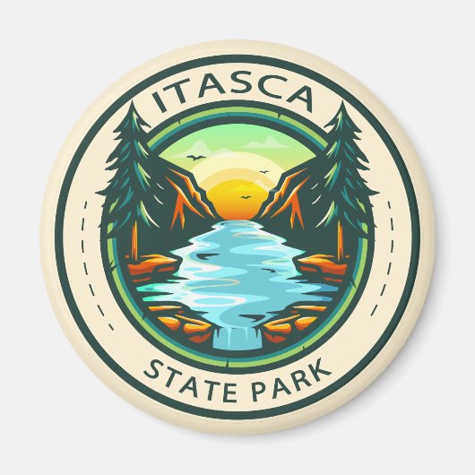 Itasca Staat Park Minnesota Abzeichen Magnet (Vorne)