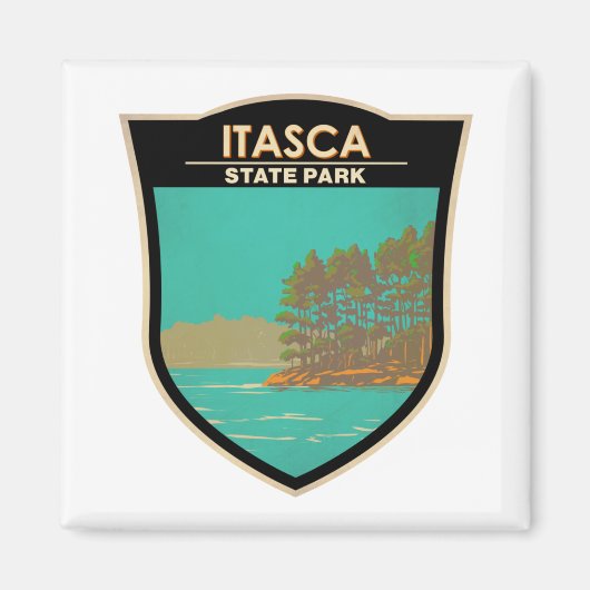 Itasca Staat Park Minnesota Vintages Abzeichen Magnet (Vorne)