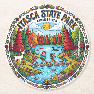 Itasca State Park USA Runder Pappuntersetzer