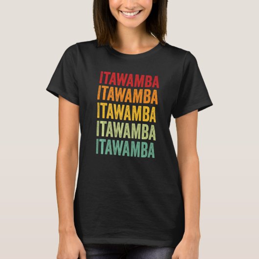 Itawamba County Mississippi Rainbow Text T-Shirt (Vorderseite)