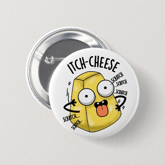 Itch-Käse Funny Cheese Pun Button (Vorne & Hinten)