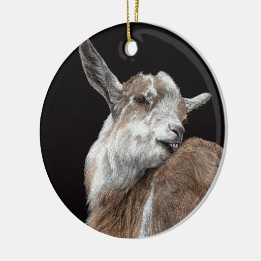 "Itchy Kid"-Ziege Keramik Ornament (Links)