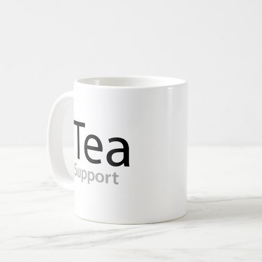 iTea support - Ein Pun für Teetrinker - lustig Kaffeetasse (Vorderseite Links)