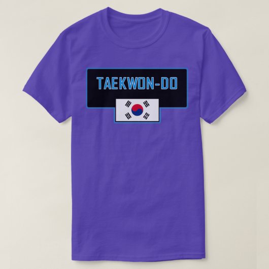 ITF Taekwondo blau mit koreanischer Flagge T-Shirt (Design vorne)