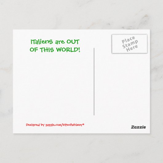 ITfremdeS SIND AUS DIESER WELT! Postkarte (Rückseite)