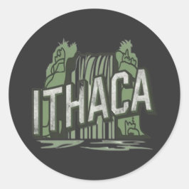 Ithaca Fälle  Runder Aufkleber