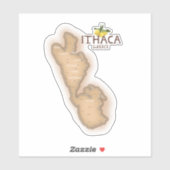 ithaca greece map aufkleber (Blatt)