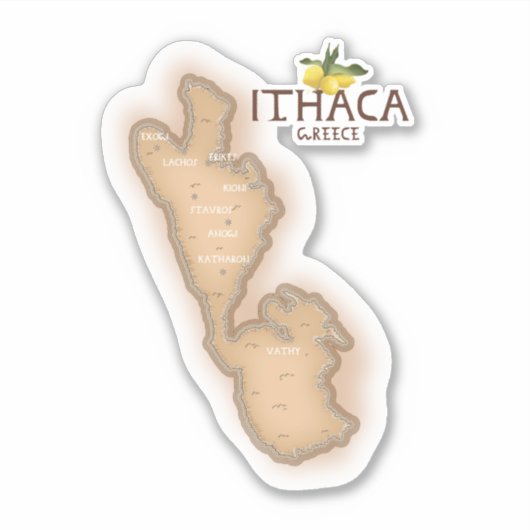 ithaca greece map aufkleber (Vorderseite)