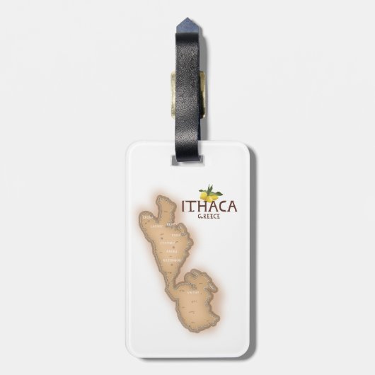 ithaca greece map gepäckanhänger (Rückseite vertikal)